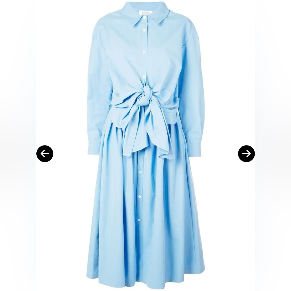 Rosie Assoulin Blue Long Sleeve A-Line Dress